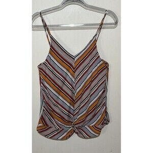 Daytrip Strappy Tank Medium Chevron Stripes Knotted Waist Spaghetti Straps